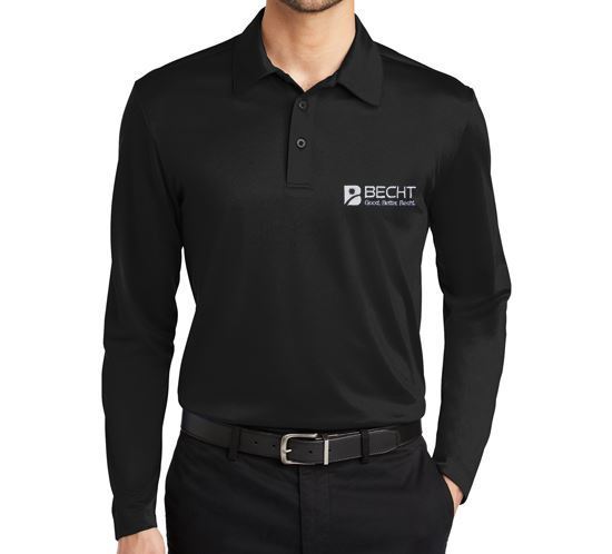 Picture of Port Authority® Silk Touch™ Performance Long Sleeve Polo (Black)