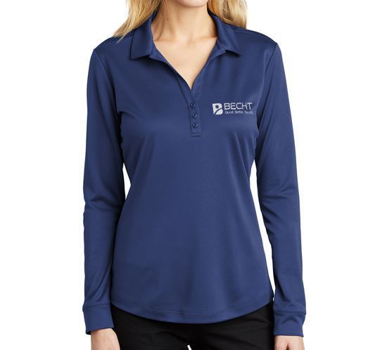 Picture of Port Authority ® Ladies Silk Touch™ Performance Long Sleeve Polo (Royal Blue)