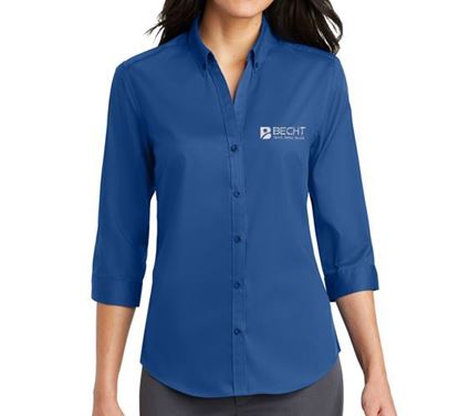 Picture of Port Authority® Ladies 3/4-Sleeve SuperPro™ Twill Shirt (Royal Blue)
