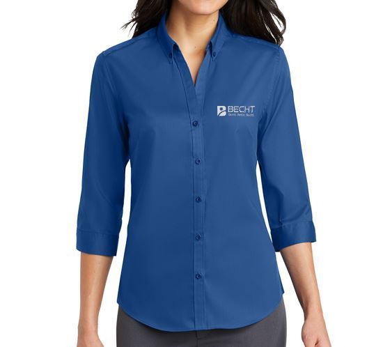 Picture of Port Authority® Ladies 3/4-Sleeve SuperPro™ Twill Shirt (Royal Blue)