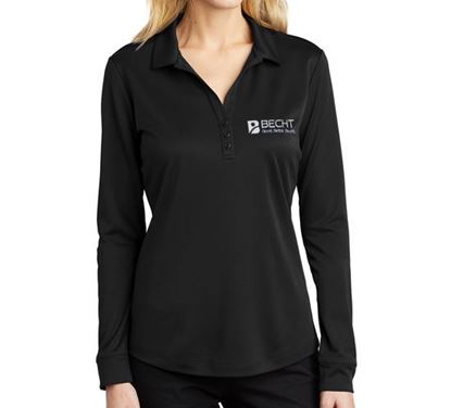 Picture of Port Authority ® Ladies Silk Touch™ Performance Long Sleeve Polo (Black)